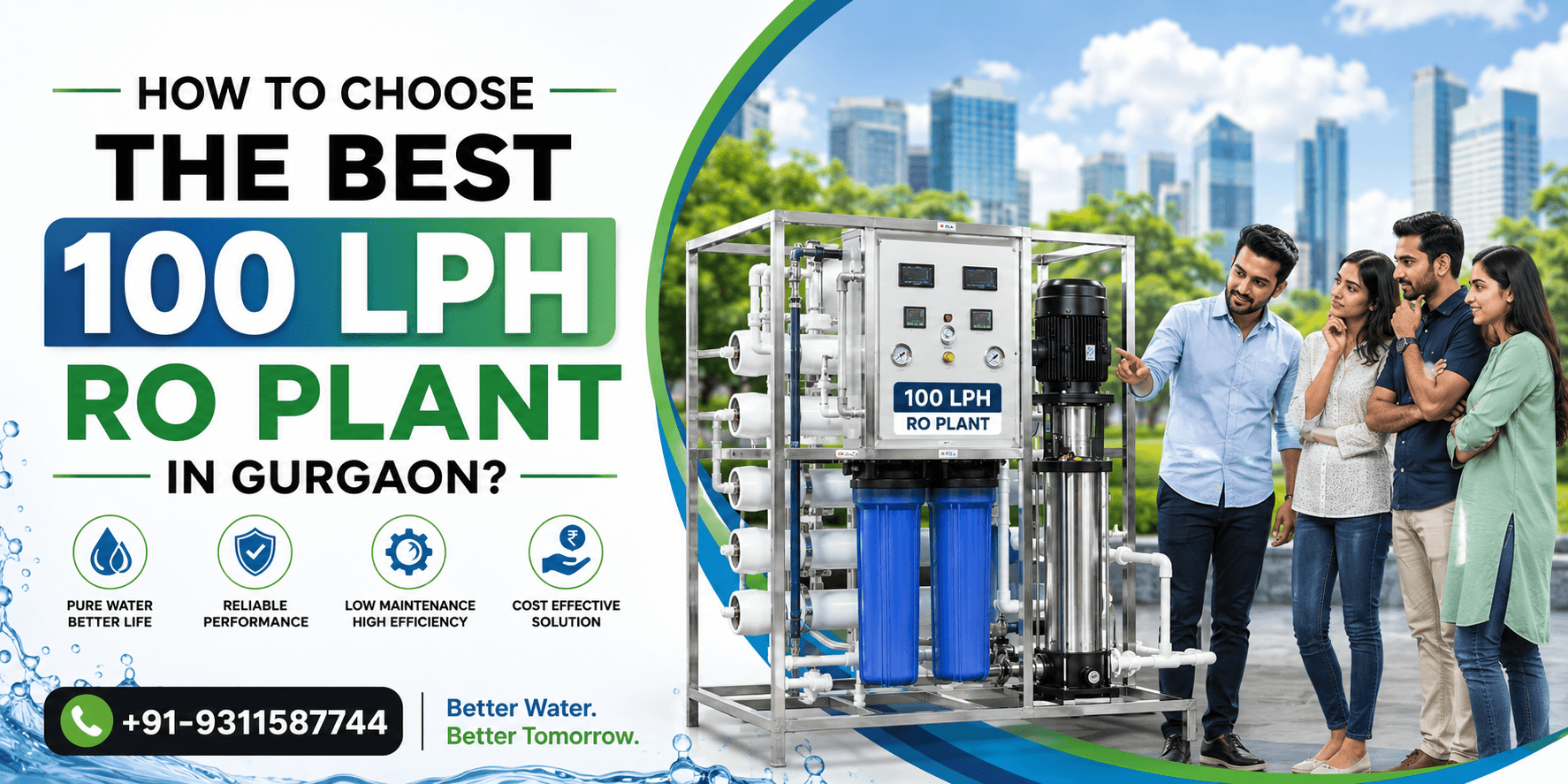 how to choose the best 100 lph ro plant in gurgaon?