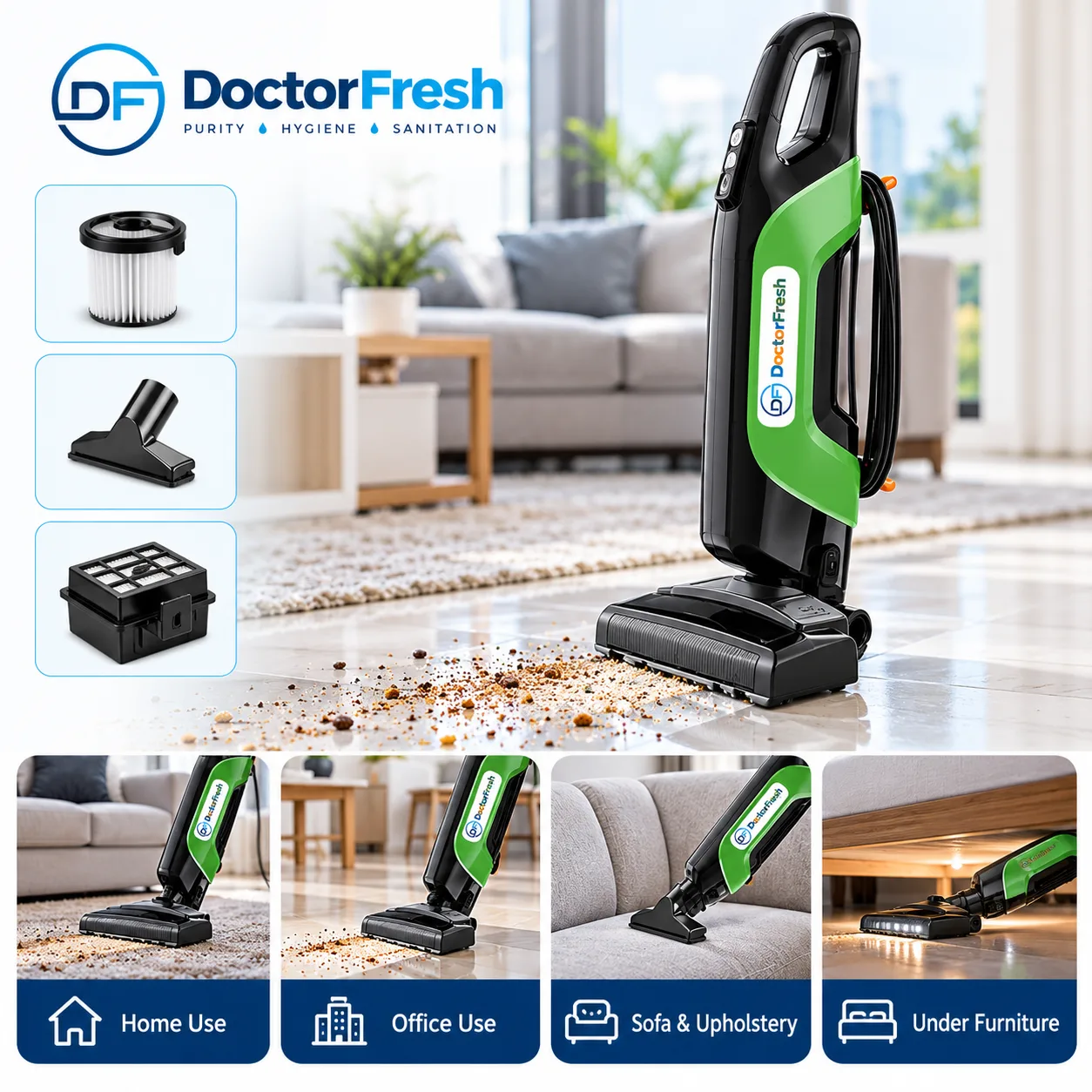 Doctor Fresh Handheld Vacuum Cleaner — features Doctor Fresh Handheld Vacuum Cleaner — features