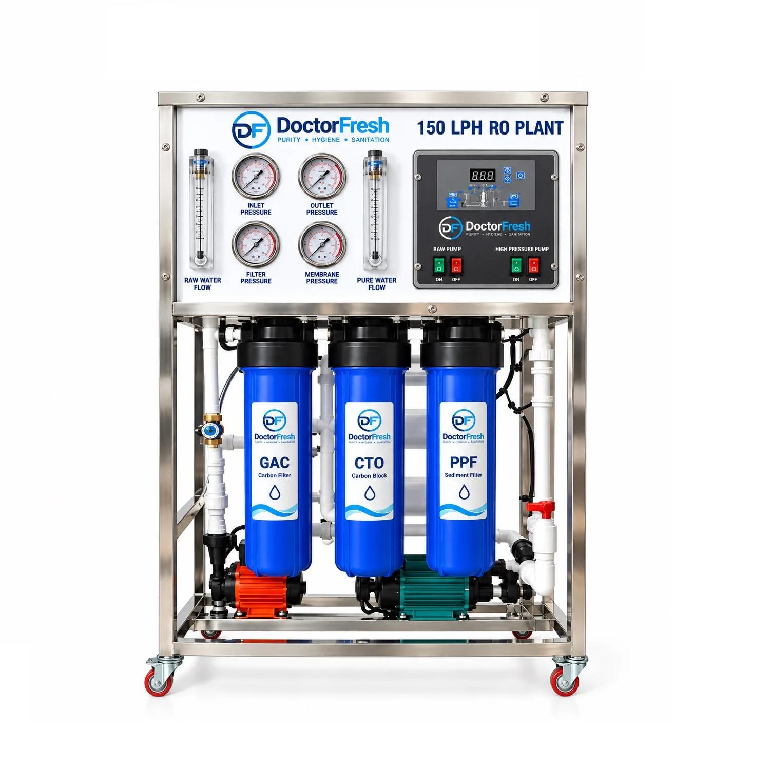 150 LPH RO Plant (RO with Two Element) - Doctor Fresh