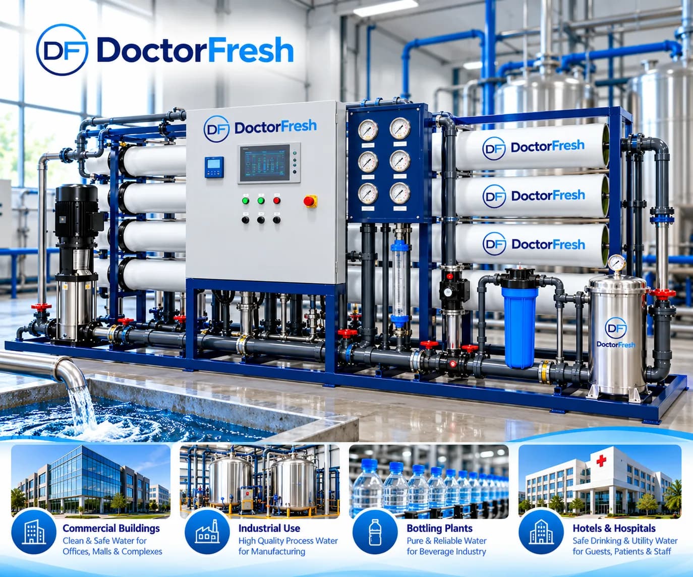 Doctor Fresh 10000 LPH RO Plant — features Doctor Fresh 10000 LPH RO Plant — features