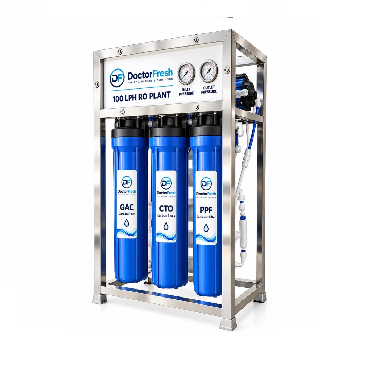 100 LPH RO Plant - Silver (RO+UV) - Doctor Fresh