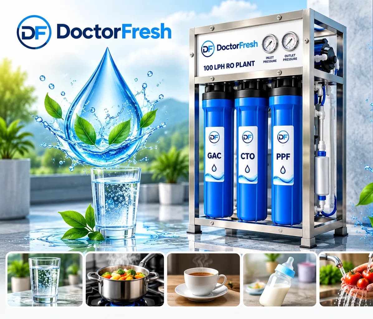100 LPH RO Plant - Silver (RO+UV) - Doctor Fresh — features 100 LPH RO Plant - Silver (RO+UV) - Doctor Fresh — features