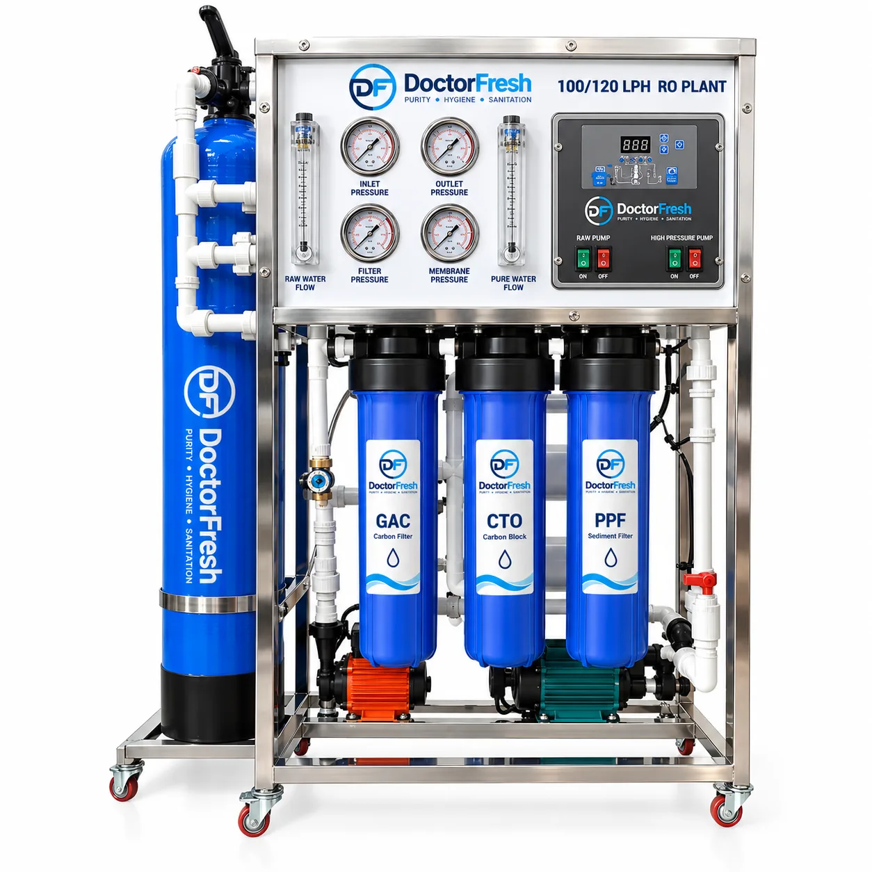 Doctor Fresh 120 LPH RO Plant - Platinum (RO+Single Element+Vessel)