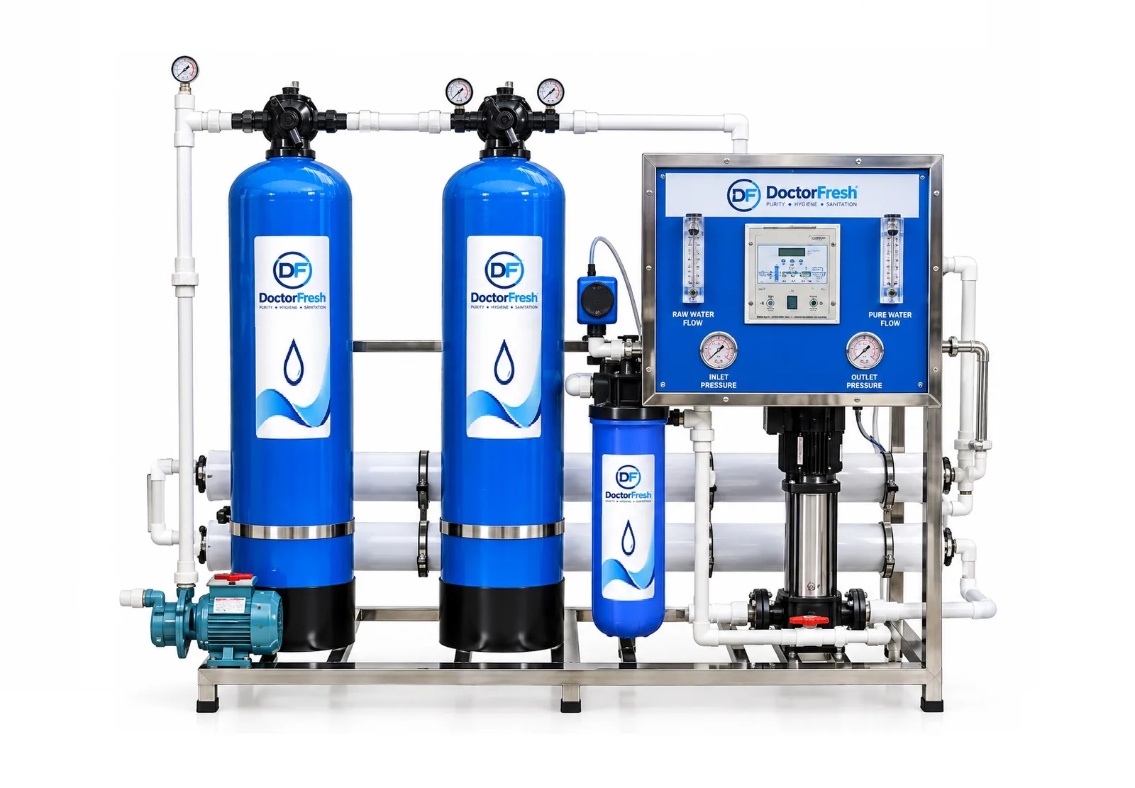 Doctor Fresh 250 LPH RO Plant - Gold (RO+UV+TDS Adjuster + Iron Removal)
