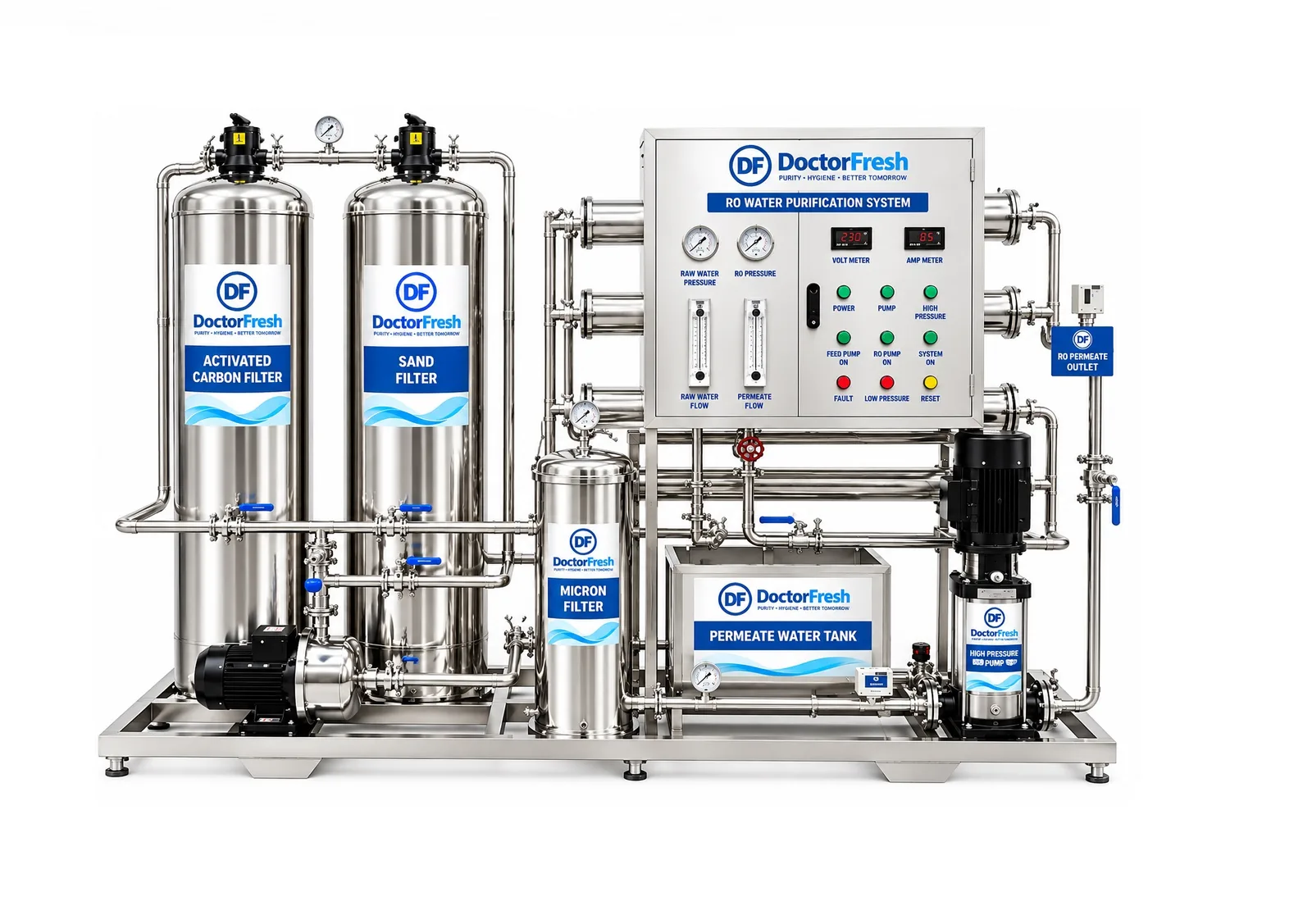 Doctor Fresh 1000 LPH RO Plant - Platinum (RO+UV+TDS Adjuster + FSS) — features Doctor Fresh 1000 LPH RO Plant - Platinum (RO+UV+TDS Adjuster + FSS) — features