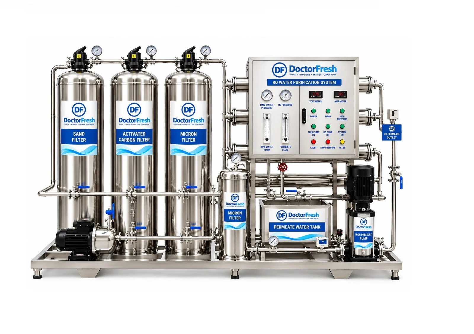 Doctor Fresh 3000 LPH RO Plant - Platinum (RO+UV+TDS Adjuster + FSS) Doctor Fresh 3000 LPH RO Plant - Platinum (RO+UV+TDS Adjuster + FSS)