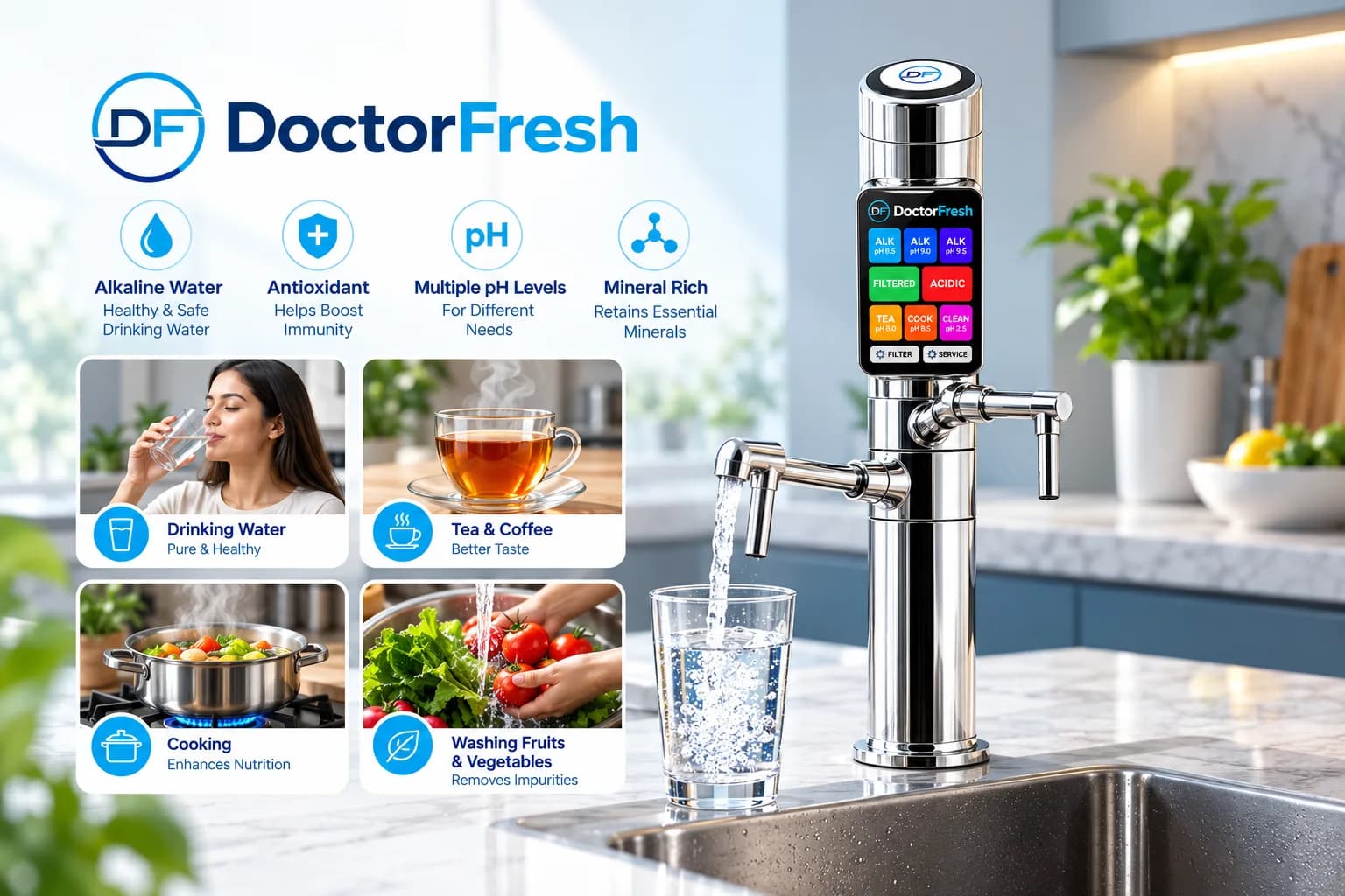 Doctor Fresh Undercounter 11 Plate Water Ionizer — features Doctor Fresh Undercounter 11 Plate Water Ionizer — features