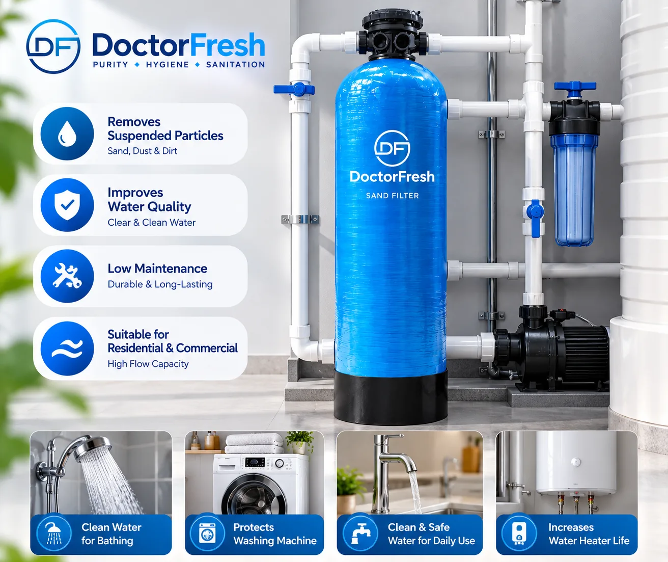 Doctor Fresh Sand Filter — features Doctor Fresh Sand Filter — features